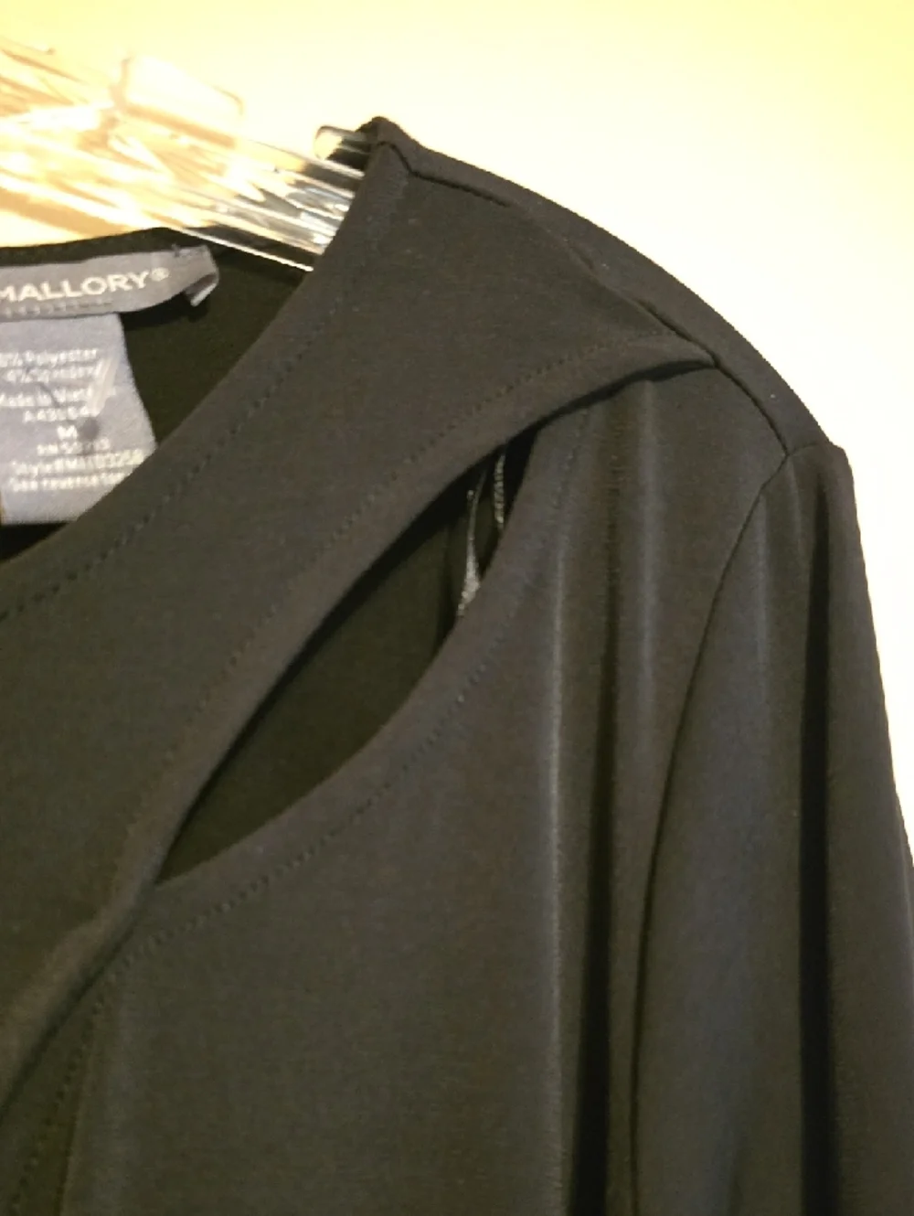 Kate & Mallory Dress Women's Size Medium Black Long-Sleeve Twist-Detail Dress